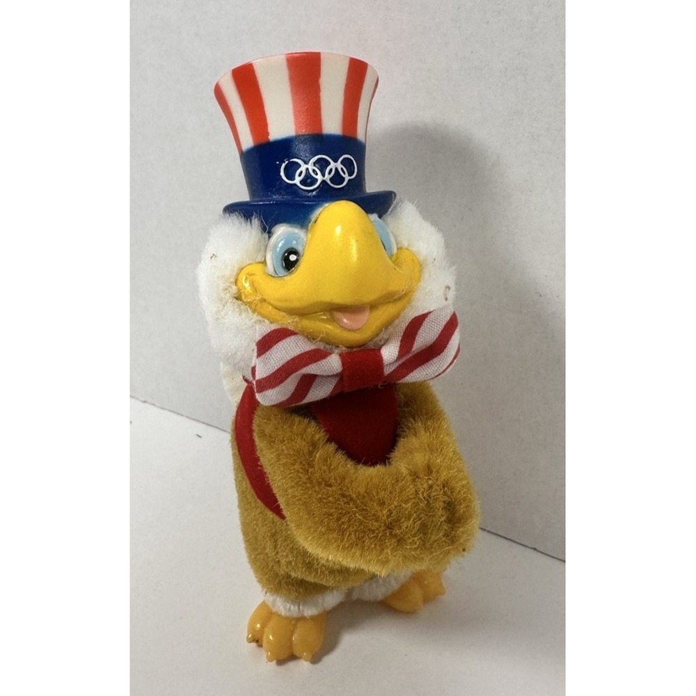 Vtg 1984 Los Angeles Olympics Mini 4" SAM THE EAGLE plush applause Magnetic hand